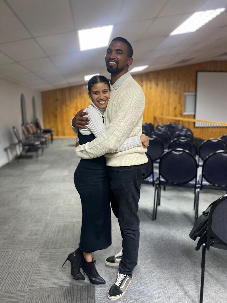 Our first Church photo. The weekend we went public with our courtship.