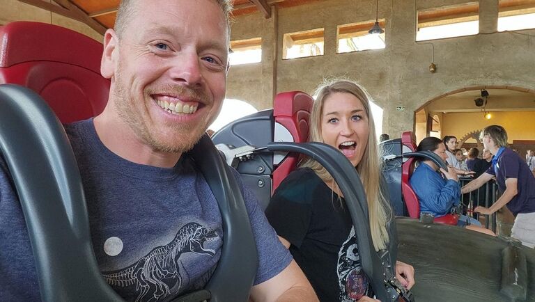 Our first roller coaster... in Spain (#nerds)