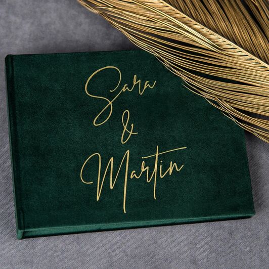 Customized Velvet Wedding Guest Book from Etsy