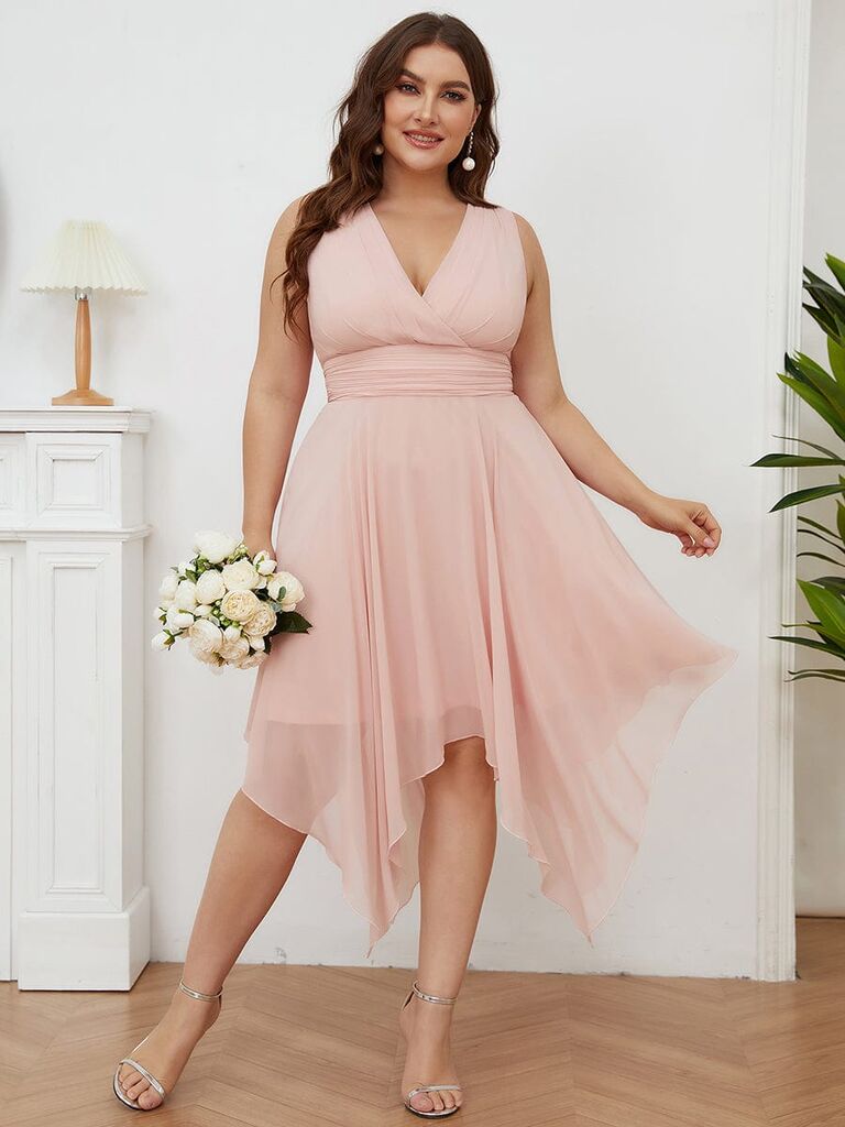 Plus Size V Neck Maternity Formal Dress with Sleeves - Ever-Pretty US