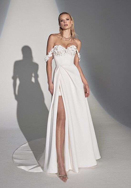 a line boho dress Boho A-Line Lace Wedding Dress with Long Tassel Sleeves main image 0