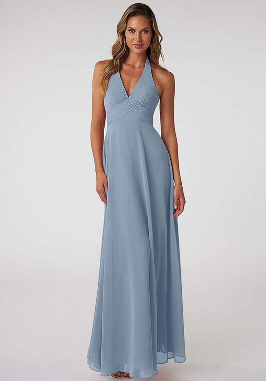 azazie pleated bridesmaid dress Azazie A-Line V-Neck Floor-Length Chiffon Bridesmaid Dresses