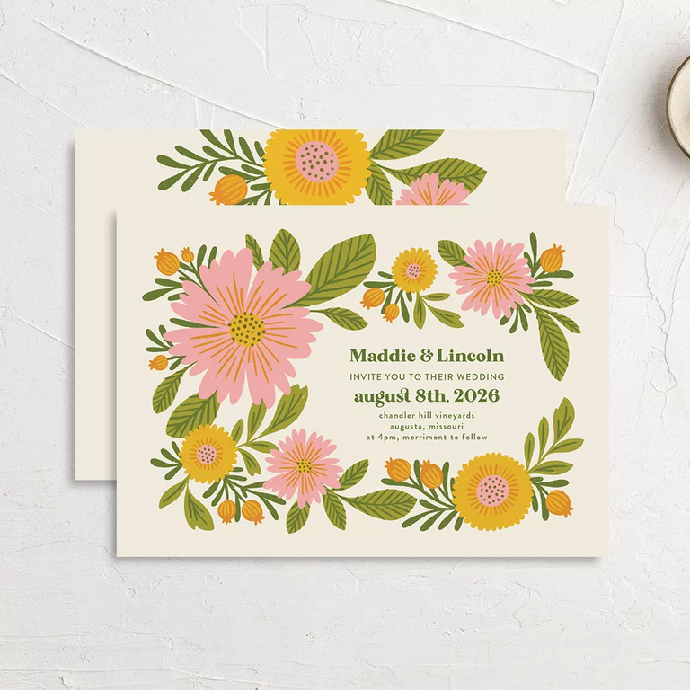 Spring Gatherings Wedding Invitation