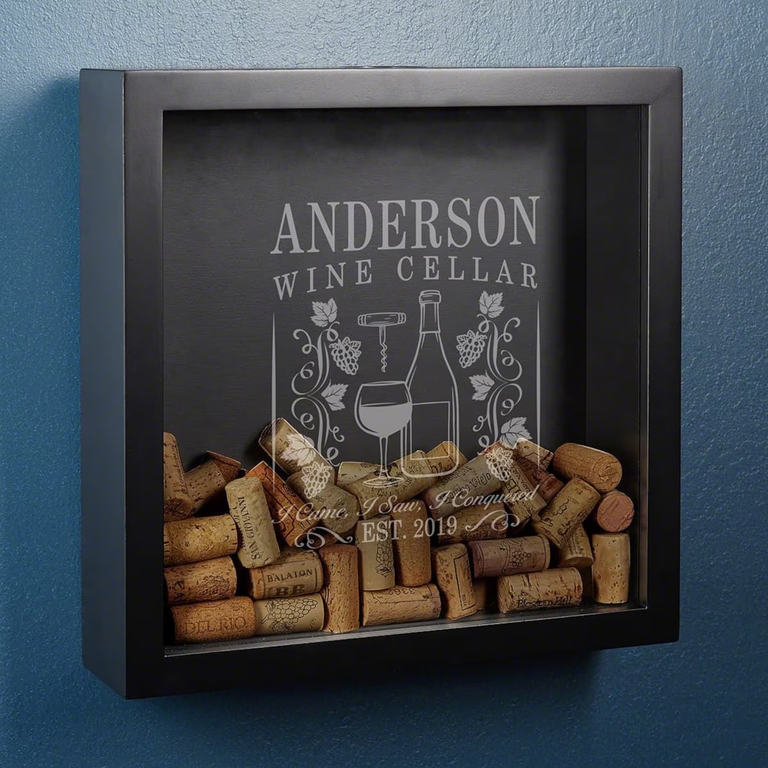 Personalized shadow box for your wine corks from HomeWetBar on Etsy