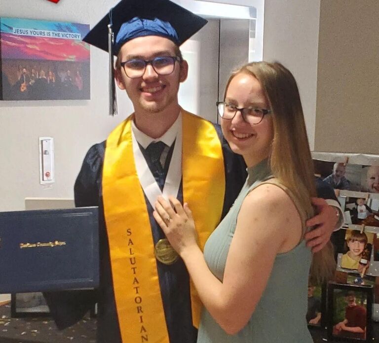 Lucas graduated class of 2022, and Sophia was there to support him