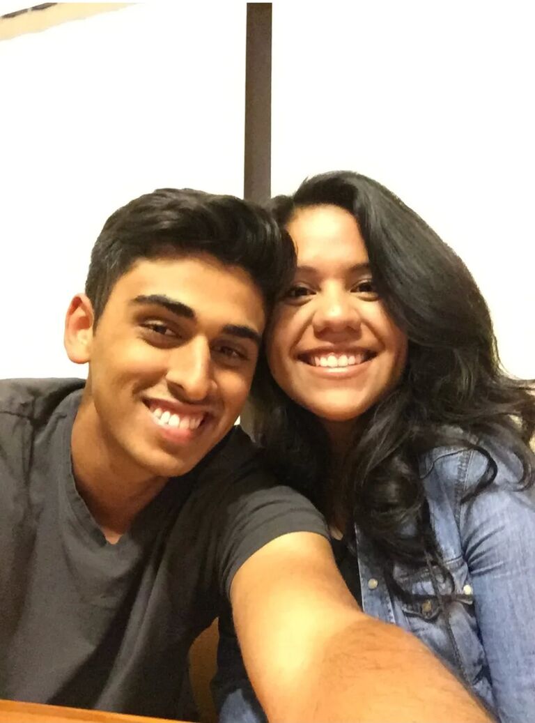 Parthav and Vashti began dating after meeting at the University of CA Riverside through their co-ed fraternity Phi Sigma Pi.

Fun Fact: This was their first picture as a couple!