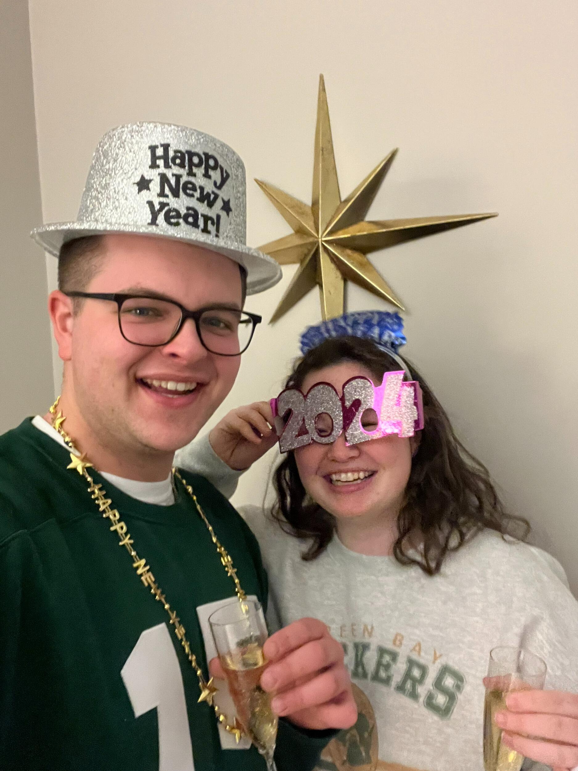 Our first new years together was celebrated with funny hats and lots of laughs. 