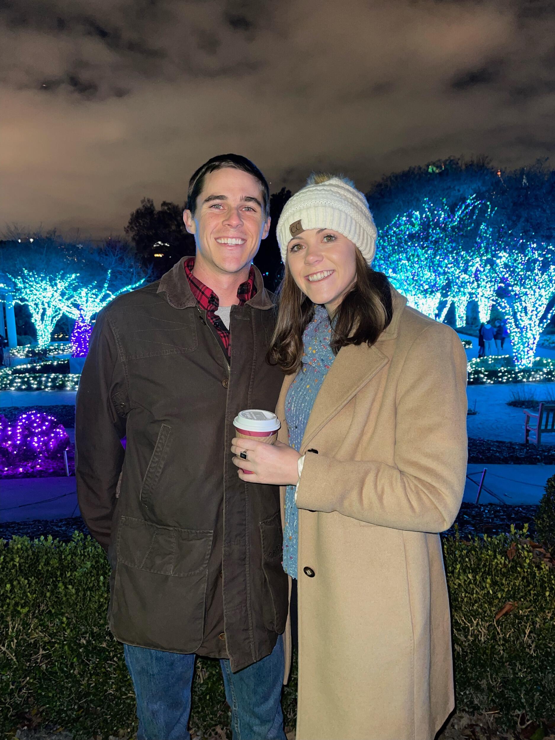 Enjoying Christmas lights in Atlanta