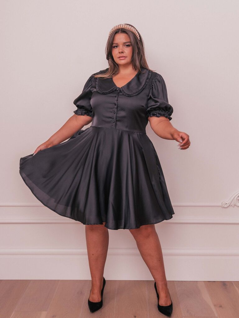  Plus Size Black Dress for Women Cocktail Wedding Guest