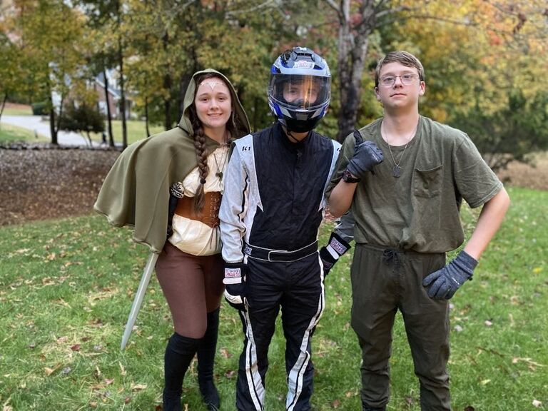 Our two lovebirds also had fun dressing up every Halloween! Sometimes they would match, and sometimes they'd just do their own thing. No way you can guess which route they went down this particular year... 