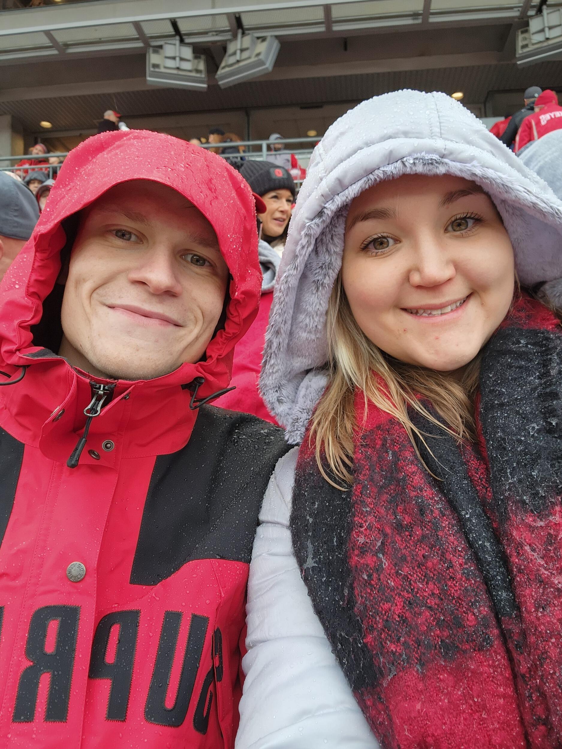 Kevin and Emily celebrate Emily's 23th birthday at an Ohio State Football game.