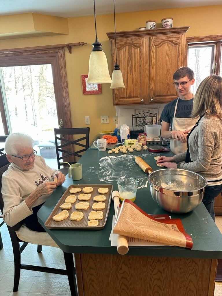 Baking pastries with grandma 