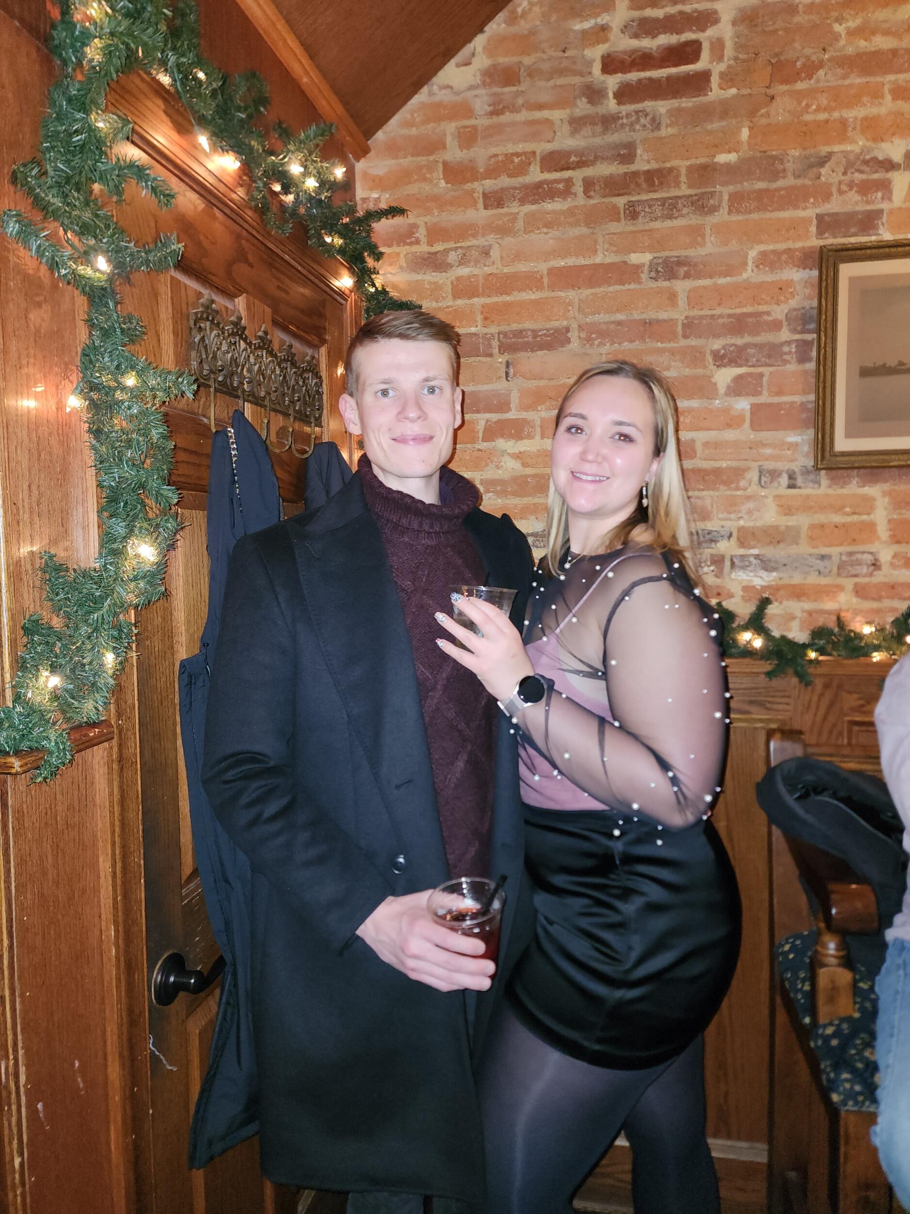 Kevin and Emily celebrate the beginning of the new year in Media, PA.