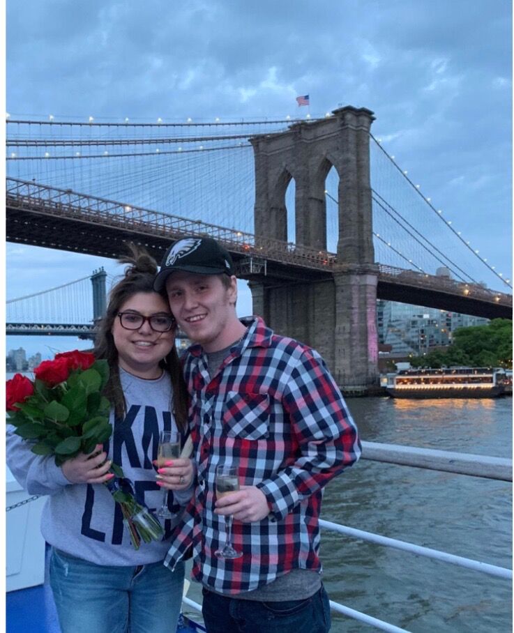 We got ENGAGED under the Brooklyn bridge!