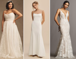 Three spaghetti strap wedding dresses