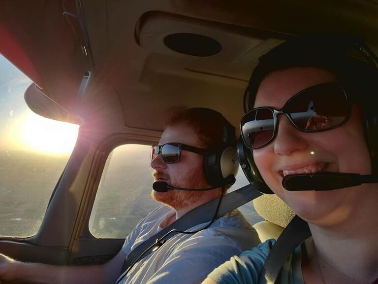 Mat and Jess sometimes like to go flying; he is a pilot after all!