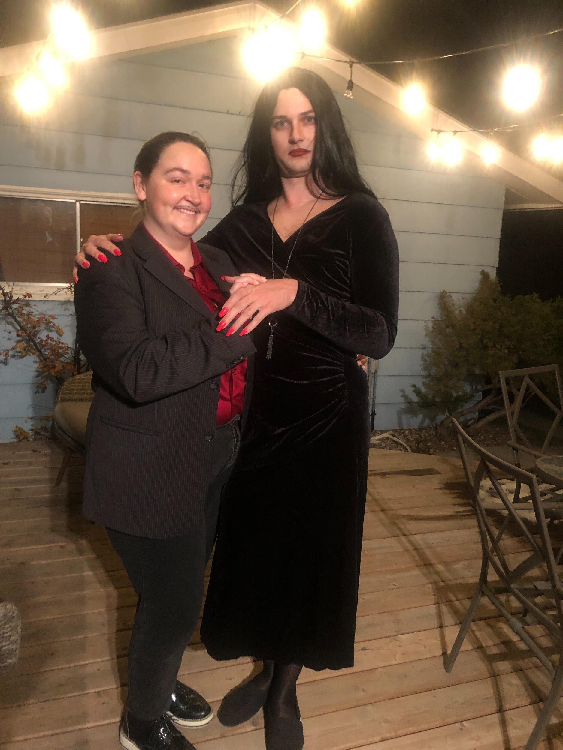 Morticia and Gomez Adams, one of our best Halloween costumes (yet).