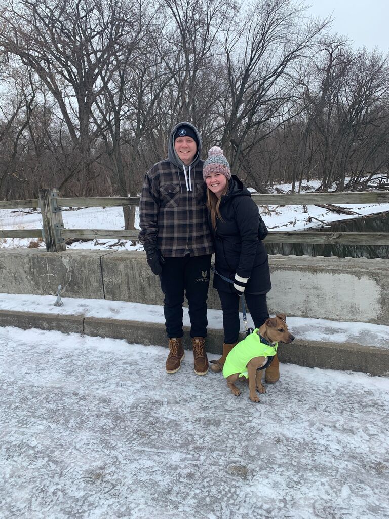 Allie adopted Dash in December of 2020 while Hunter was attending Bethany in Mankato, MN to finish up his degree. 