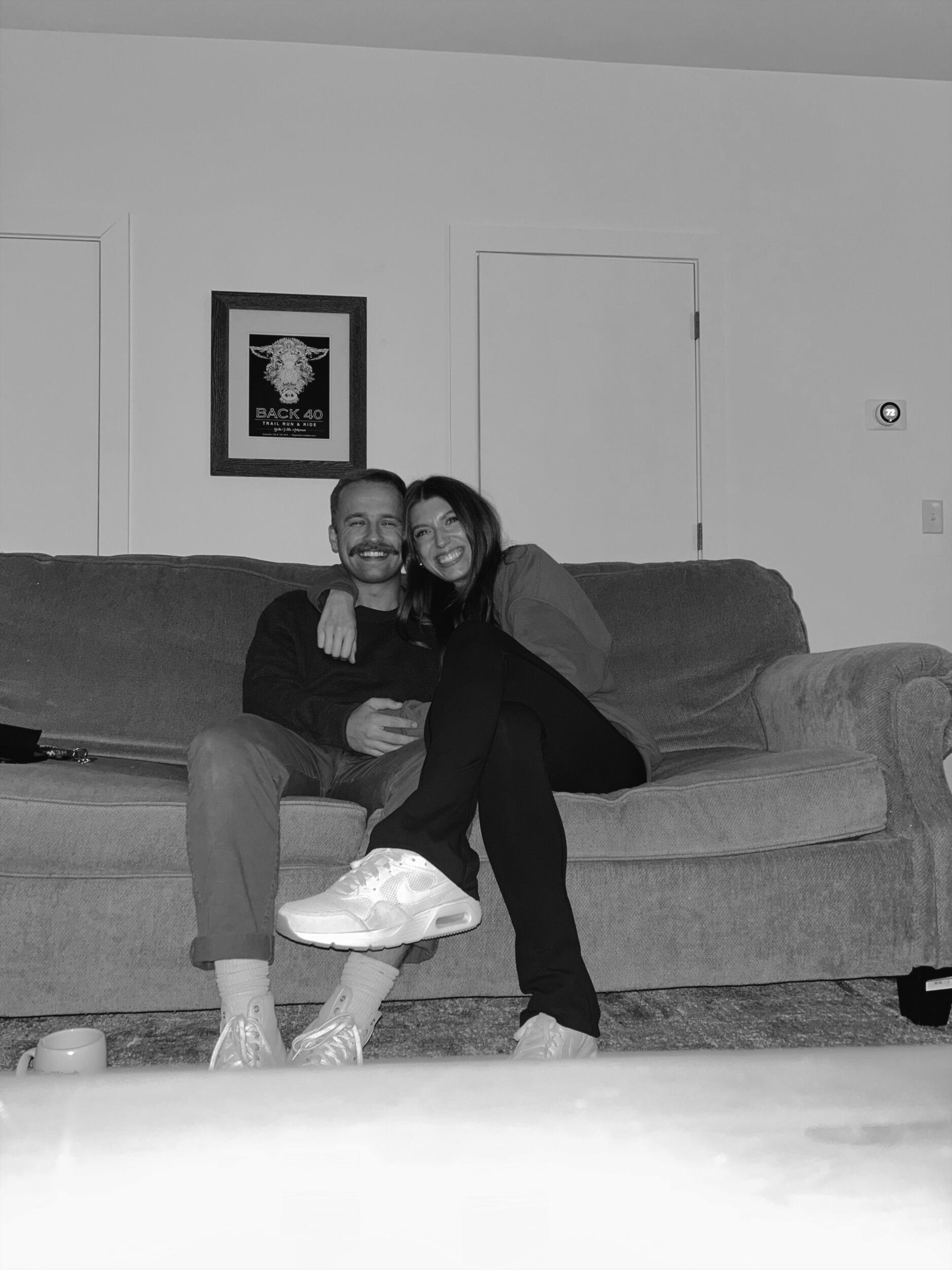 A week after we made it official and our first picture together! (And yes, we 100% used a self-timer!)