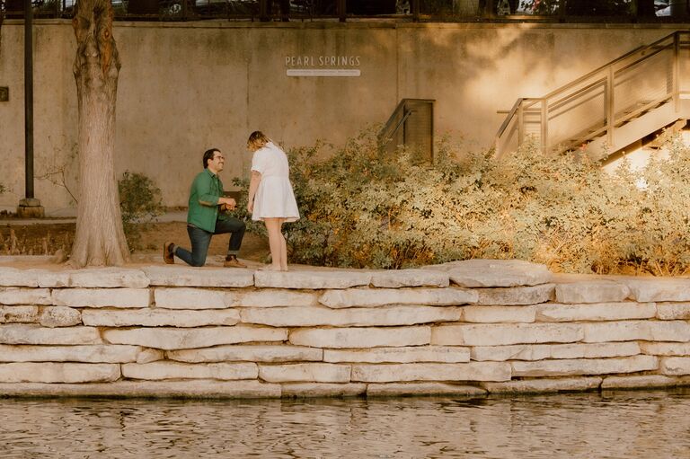 Ben proposes at the Pearl in San Antonio