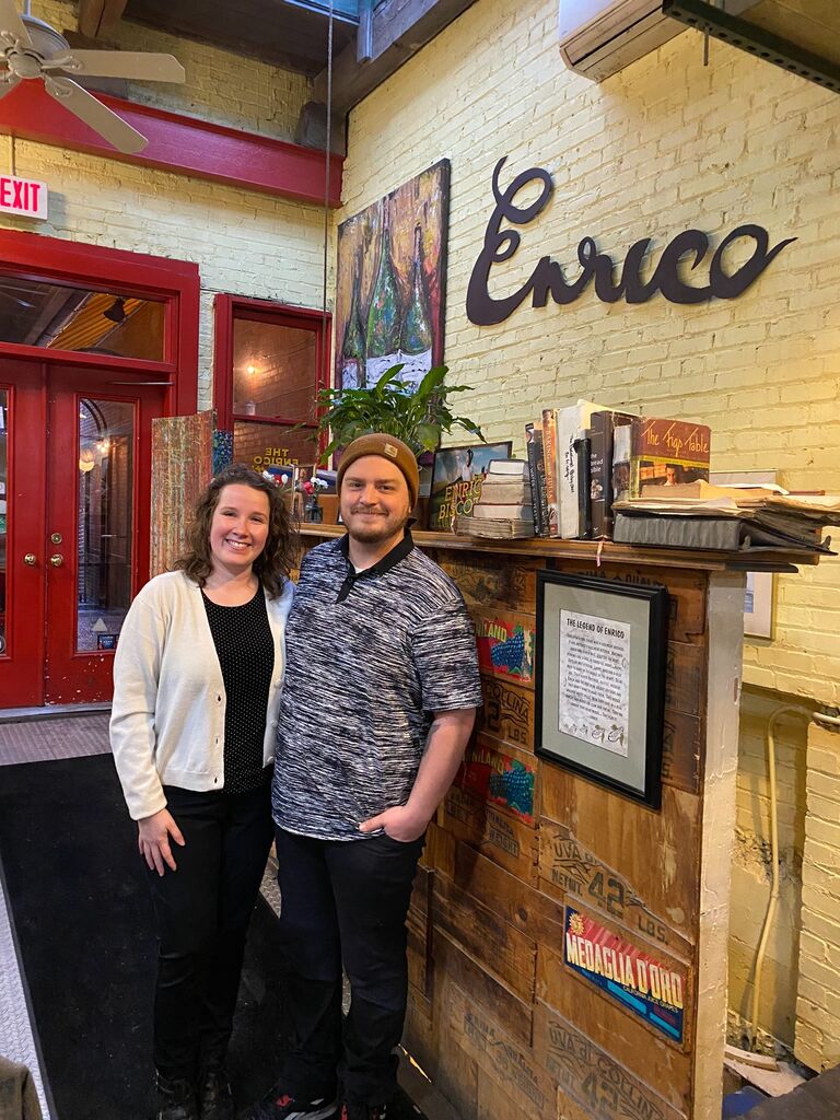 For Elizabeth's birthday, Nathan got her the greatest gift ever: a dinner and brick oven pizza making class at Enrico's Biscotti in the Strip District of Pittsburgh. 