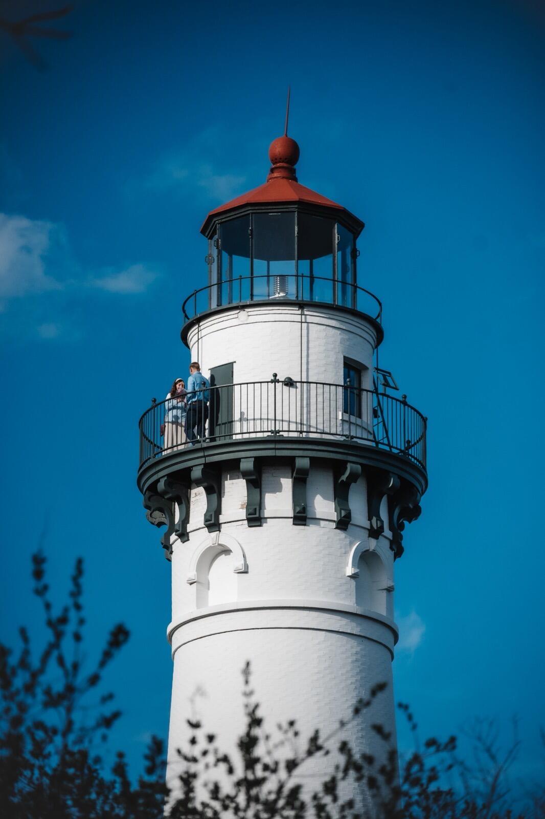 Wind point Lighthouse near Racine, Wisconsin.