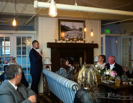 Guests raise a toast to the happy couple in Rí Rá Irish Pub & Restaurant.