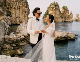 Tiffany Wang and husband Matt Duffy's wedding portrait