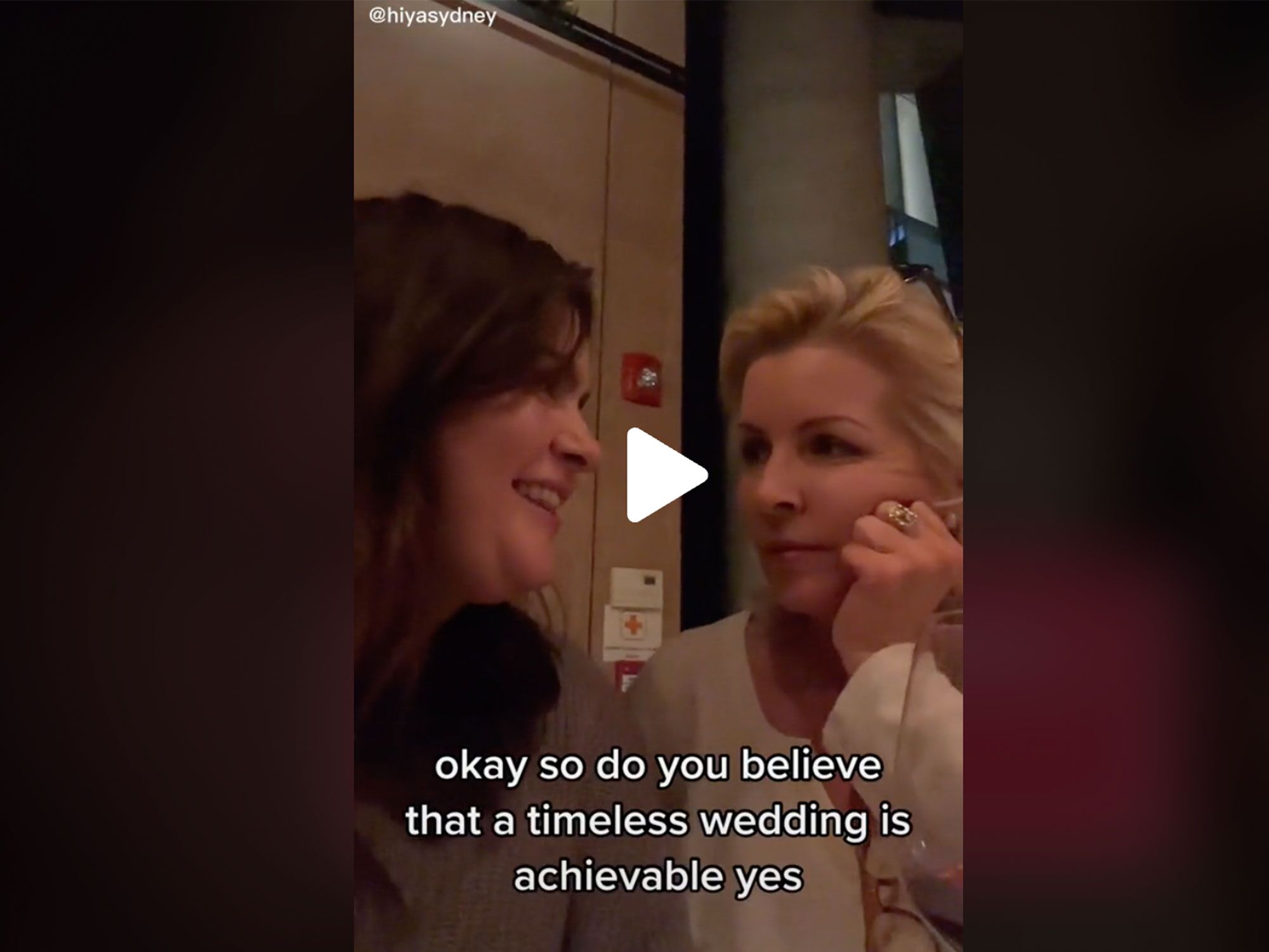 Sydney Holmes' TikTok about timeless weddings