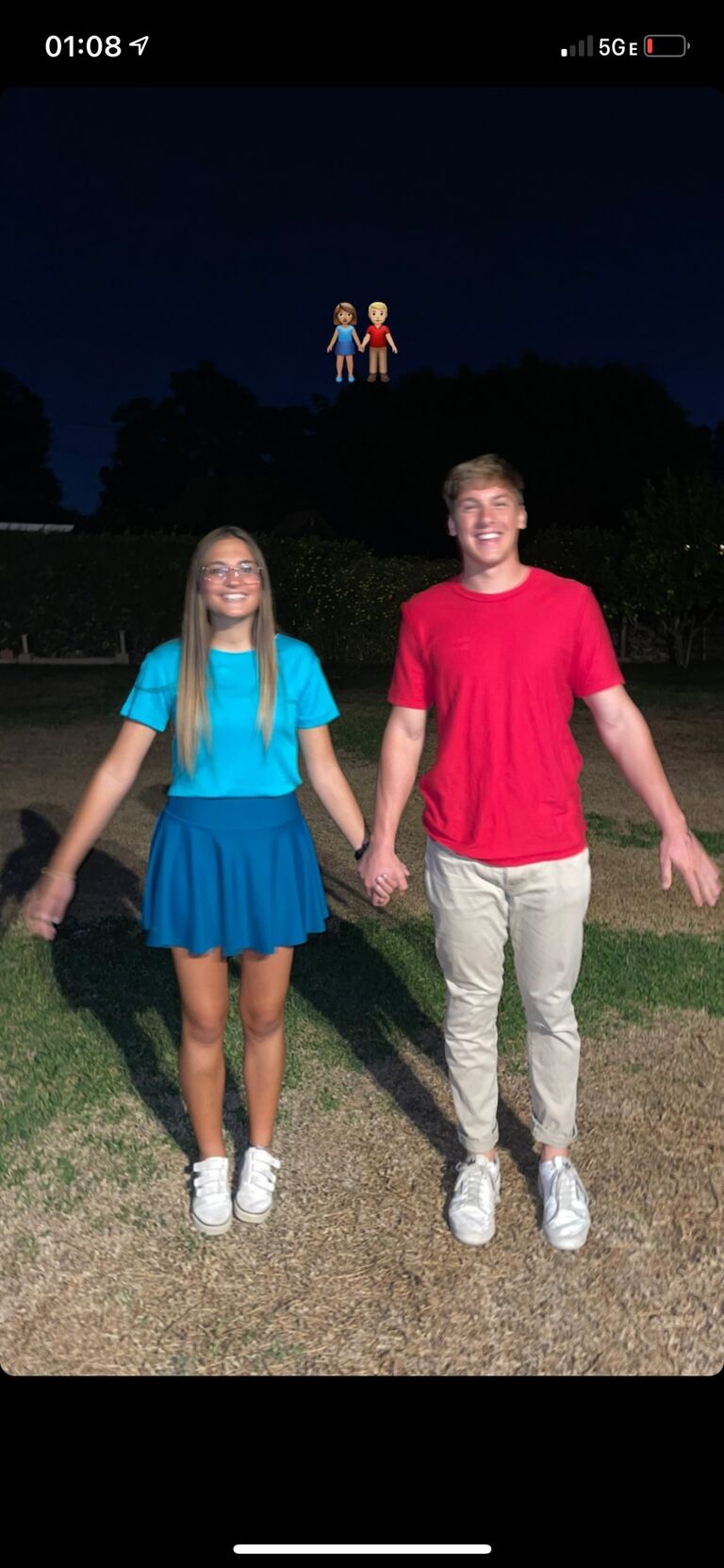 Our first outing as a couple! Can you guess our halloween costume?