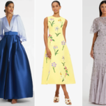 Collage of three spring mother-of-the-bride dresses