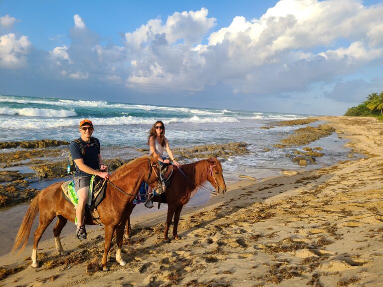 Riding horses on the beach in Puerto Rico