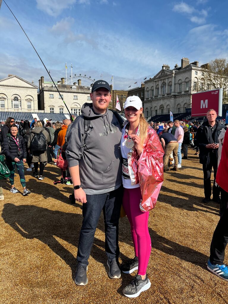 Maya ran the London Marathon and Jake cheered her along the whole 26.2 miles!
