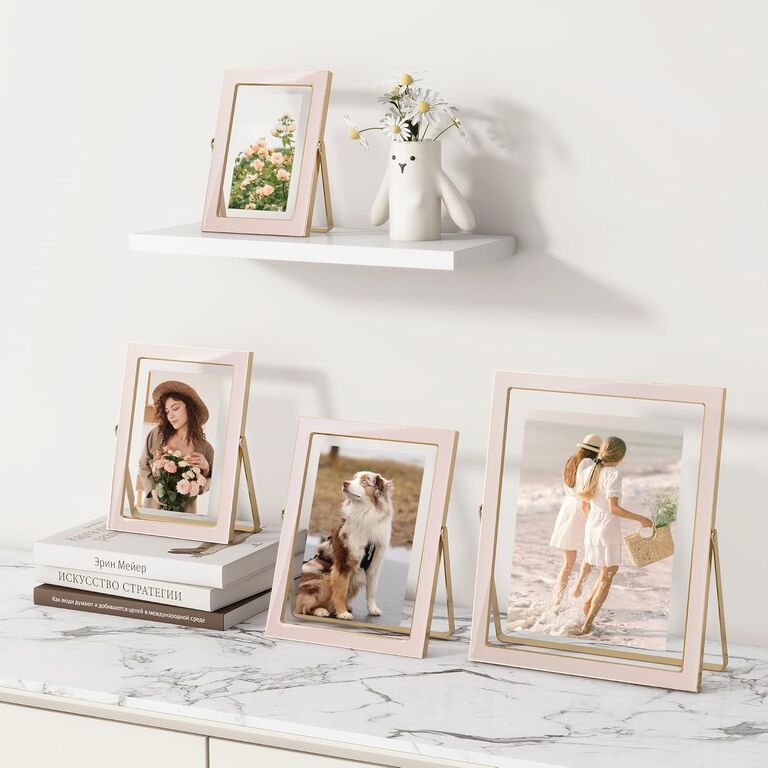 Gold and pink floating frame bridesmaid proposal gift from Amazon