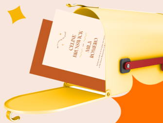 Graphic design of invitations in mailbox ready to be sent