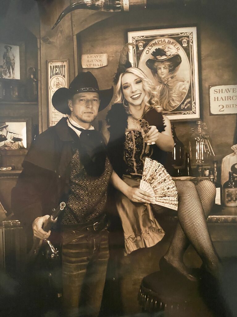 Our first trip together was to Branson and you can't go to Branson without getting some old timey pictures done!