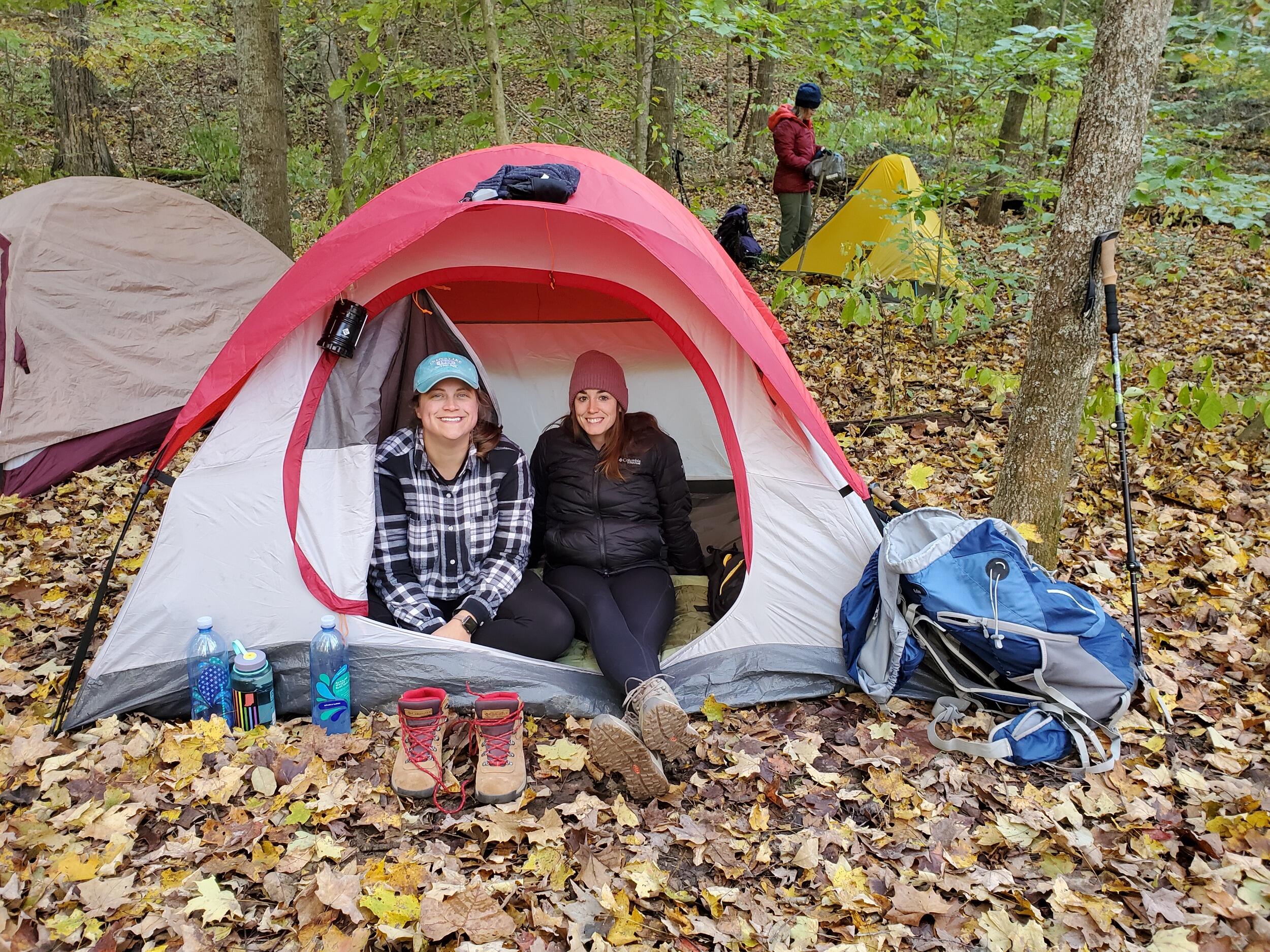 Our first backpacking trip together on the Knobstone Trail.