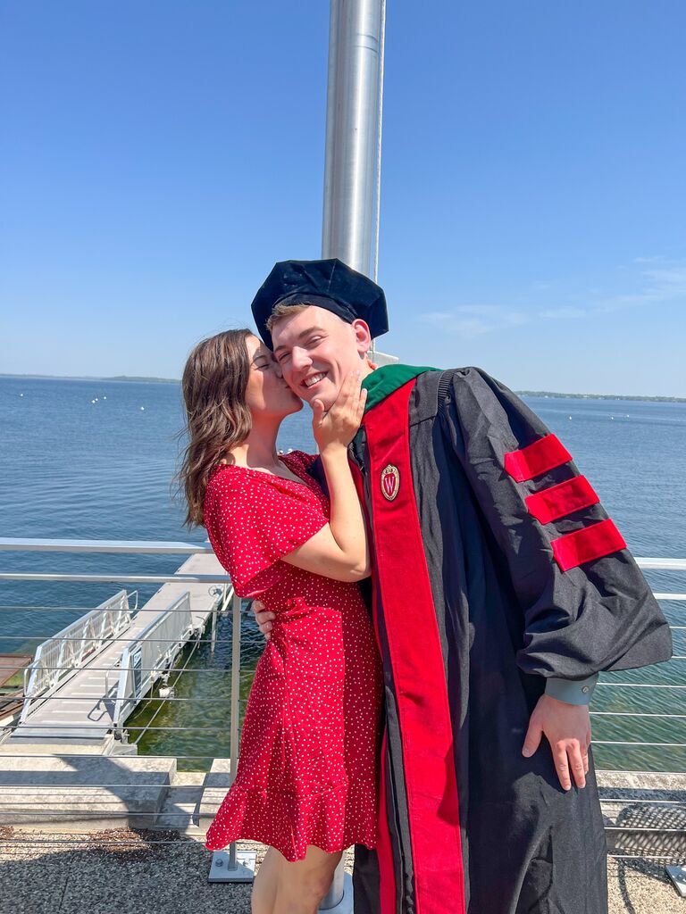Then Aaron graduated medical school. 