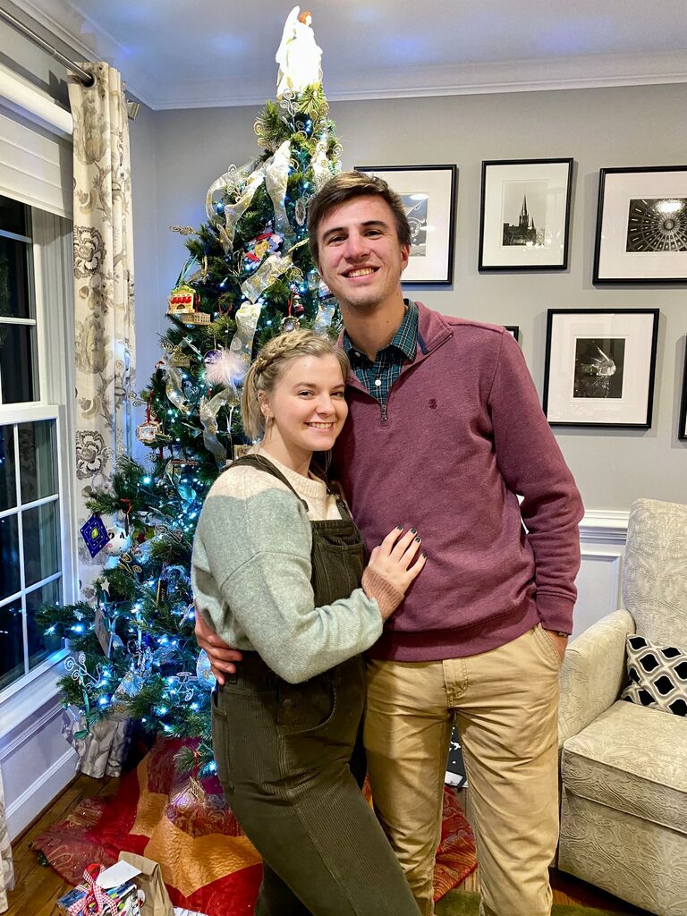First time celebrating Christmas together! Christmas eve at Bailey's, then an uber early morning drive up to NJ for Christmas day with Drew's family! Fun fact, Josh, one of Drew's groomsmen, got him this sweater in high school.