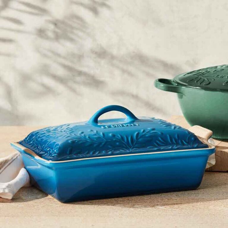 Le Creuset blue baking dish