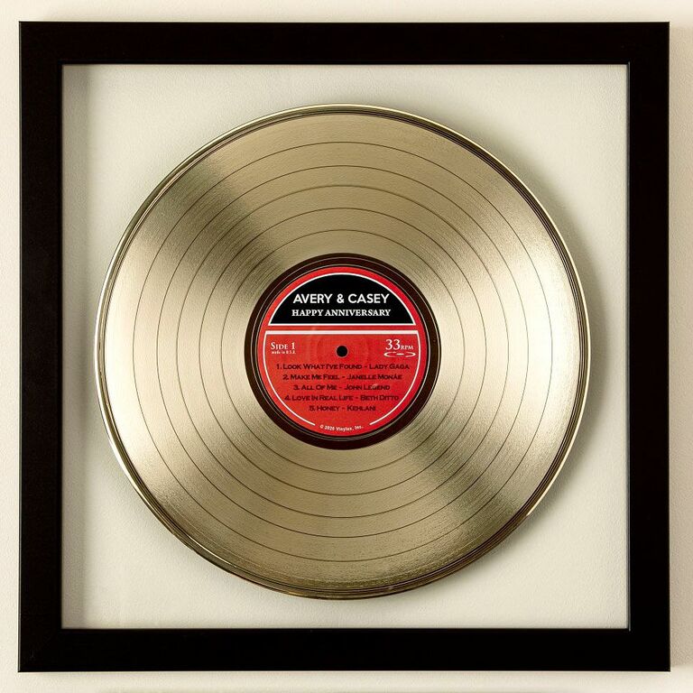 Custom gold record from Uncommon Goods