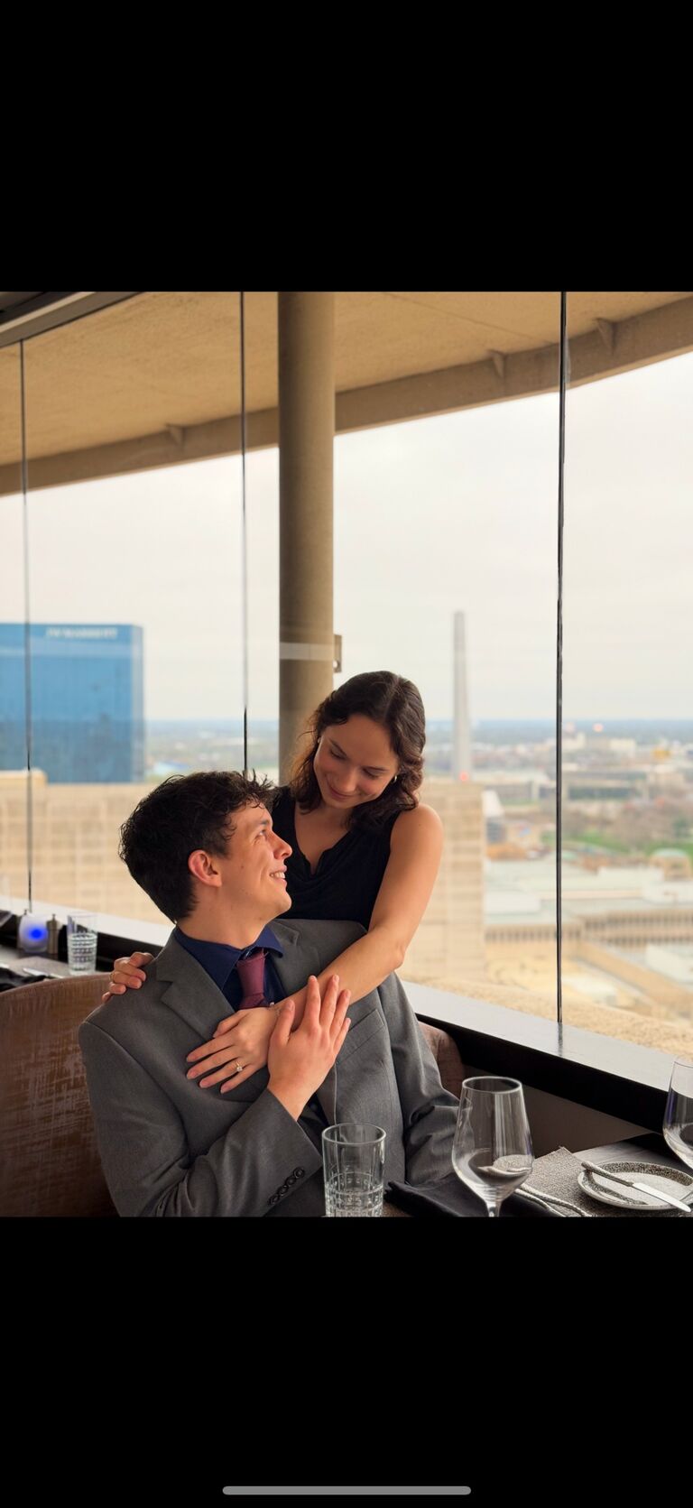 They go to Eagle's Nest, the restaurant Nathan promised to take her if they ever got engaged