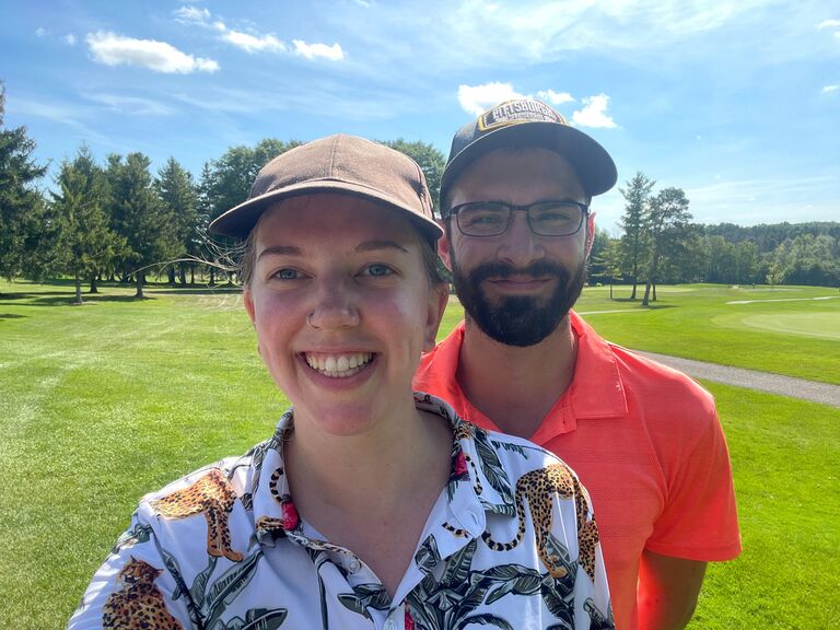 During the pandemic Amanda and Shayne began to golf. It started as a way to be able to hangout with friends safely but then they really started to enjoy the game. This became their favourite activity to do together. If you know Amanda and Shayne you know they are competitive. And while they do love to compete on the golf course they are also each other's loudest cheerleaders.