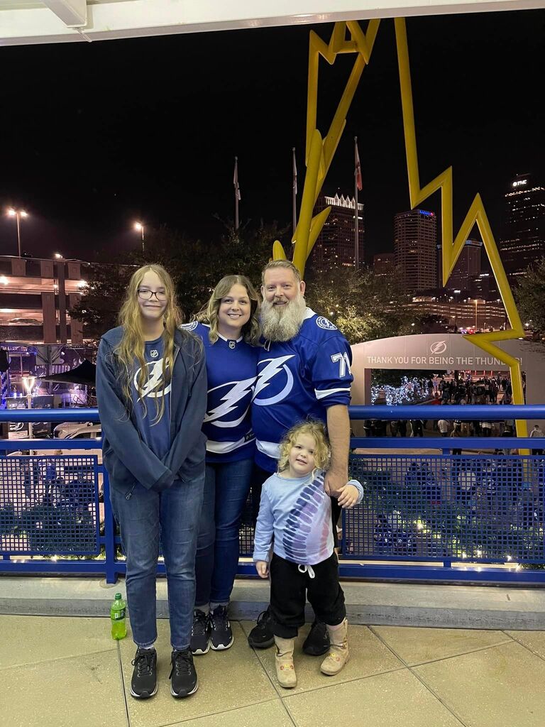 Our kid's first Tampa Bay Lightning game for New Years.