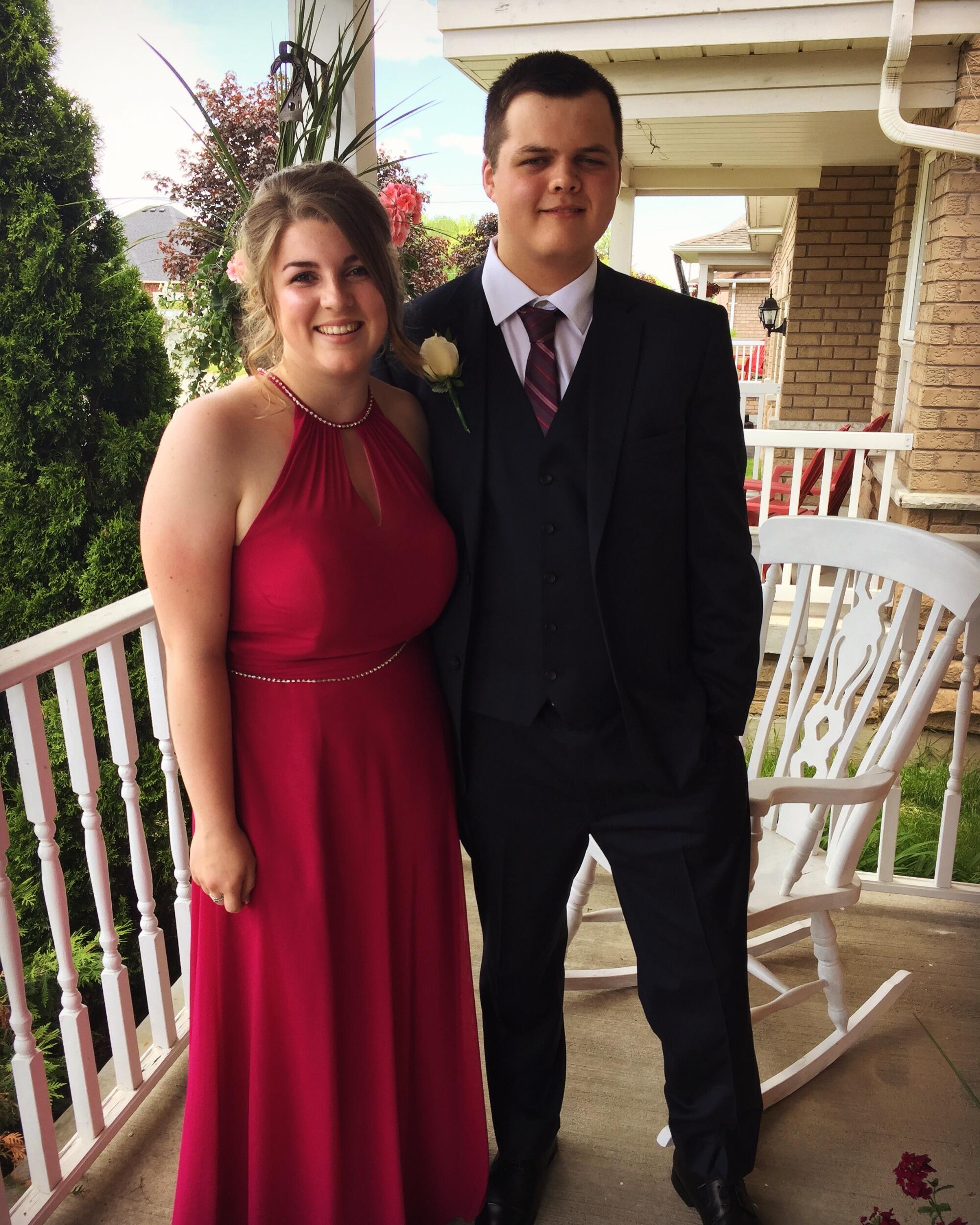 We first met in high school through mutual friends. Dan decided to ask Kelsey to prom (she said yes), from there they went on double dates for 2 months leading up to prom. The day after prom we made it official and started dating.