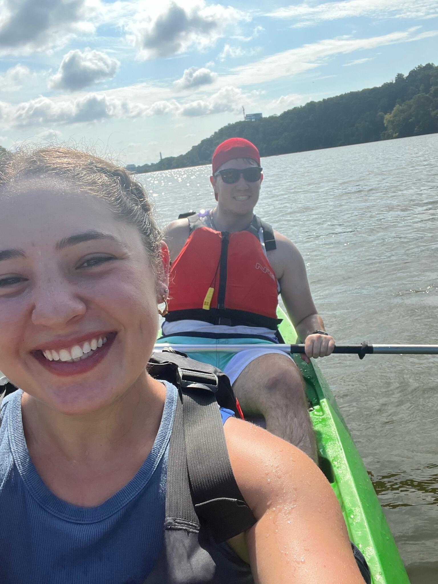 Kayaking down the Potomac River