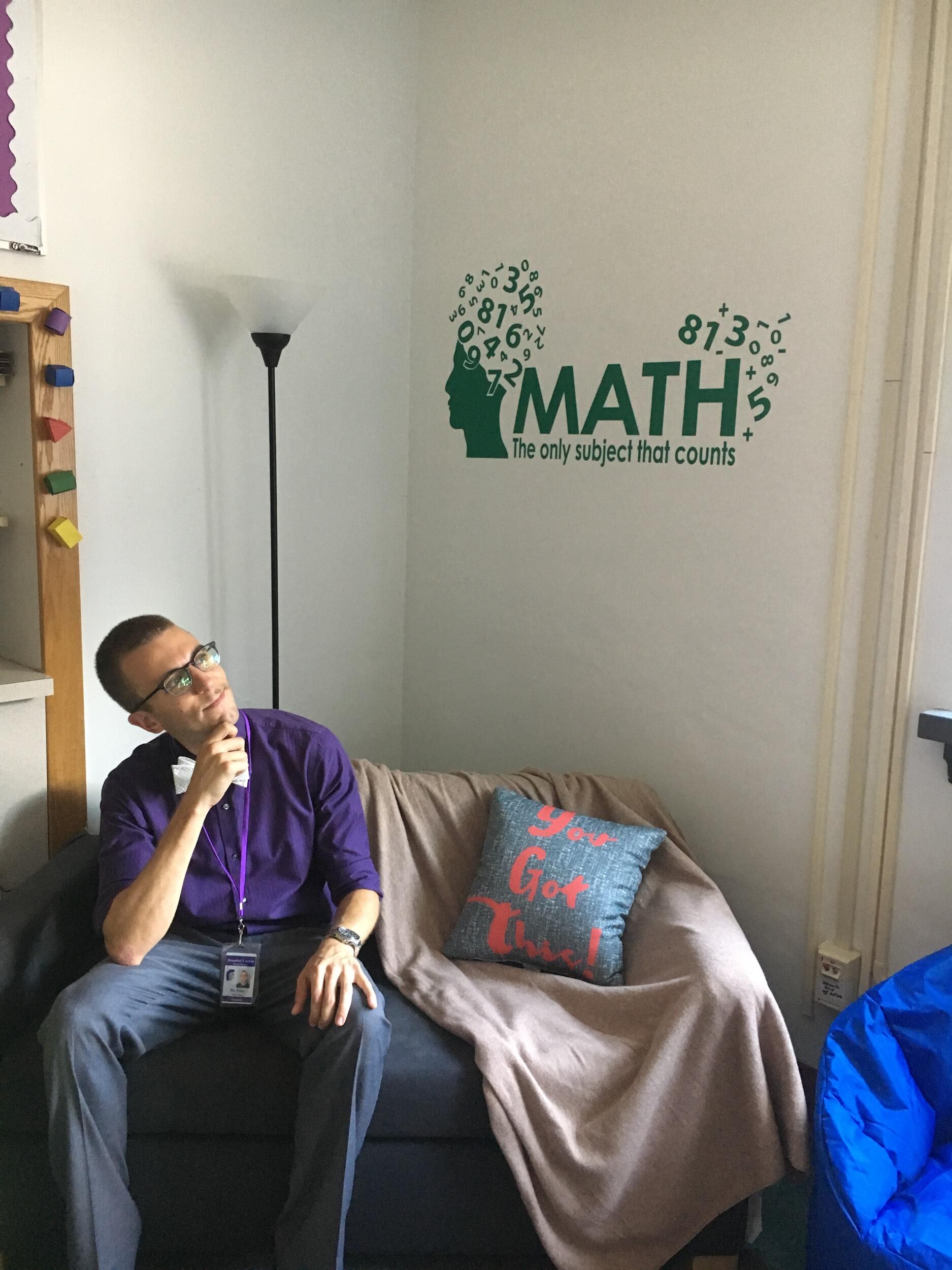 Ryan preparing for his first year teaching at Hannibal High School. 