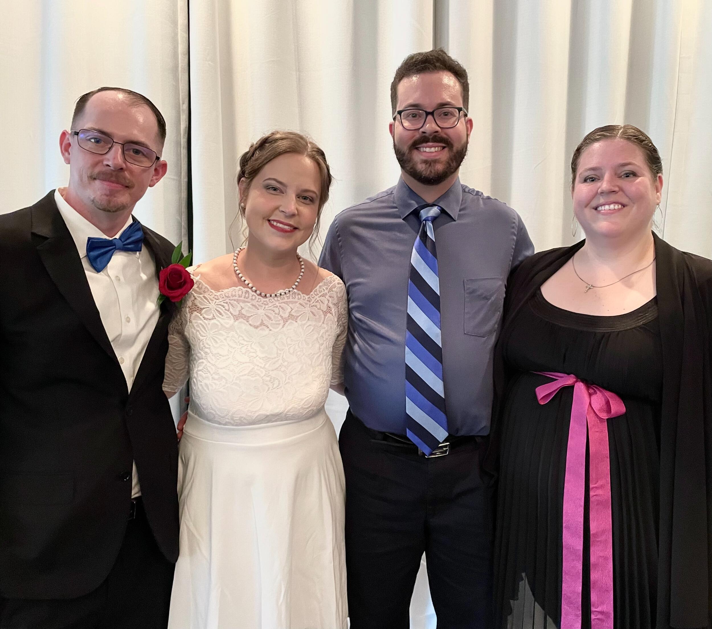 James and Leah enjoyed celebrating James' sister, Rachel, as she married the love of her life! James and Leah cut a few rugs on the dance floor with the wedding party and other family members. Leah loved that she could connect with James' extended family for the first time. They are so much fun to talk to! 