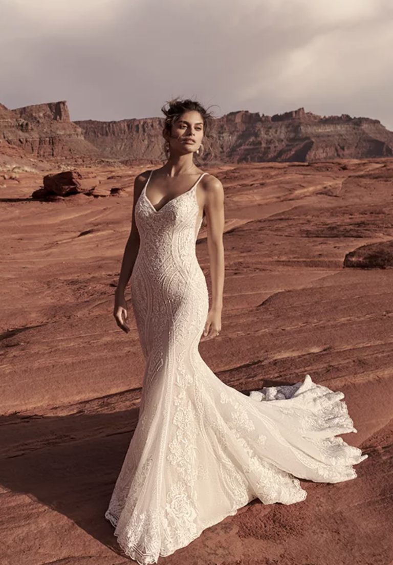 Fit-and-Flare Wedding Dresses for Athletic Body Types