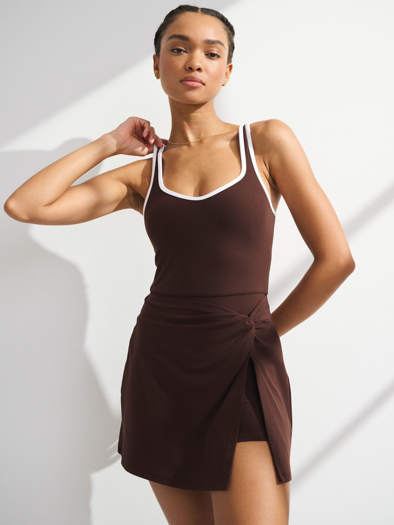 Brown active dress bachelorette outfit from Abercrombie & Fitch